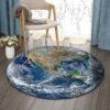Earth Round Carpet Floor Rug Living Room Bedroom Decor Round Area Rug Carpet