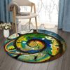 Earth Soul Round Carpet Floor Rug Living Room Bedroom Decor Round Area Rug Carpet