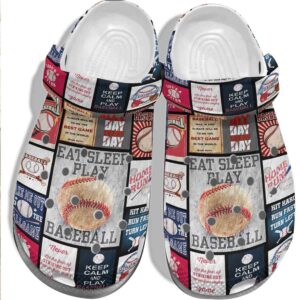 Eat Sleep Play Baseball Shoes Crocs Clog – Keep Calm And Play Baseball Shoes Crocbland For Men Women
