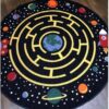 Educational Space Race Round Carpet Floor Rug Living Room Bedroom Decor Round Area Rug Carpet