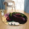 Eggplant Round Carpet Floor Rug Living Room Bedroom Decor Round Area Rug Carpet