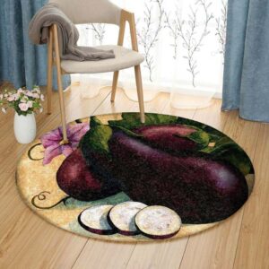 Eggplant Round Carpet Floor Rug Living Room Bedroom Decor Round Area Rug Carpet