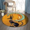 Egypt Cat Round Carpet Floor Rug Living Room Bedroom Decor Round Area Rug Carpet