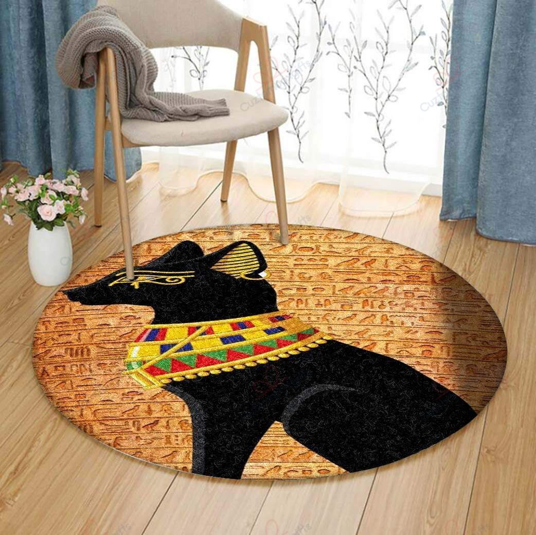 Egypt Cat Round Carpet Floor Rug Living Room Bedroom Decor Round Area Rug Carpet Egypt Cat Round Carpet Floor Rug Living Room Bedroom Decor Round Area Rug Carpet