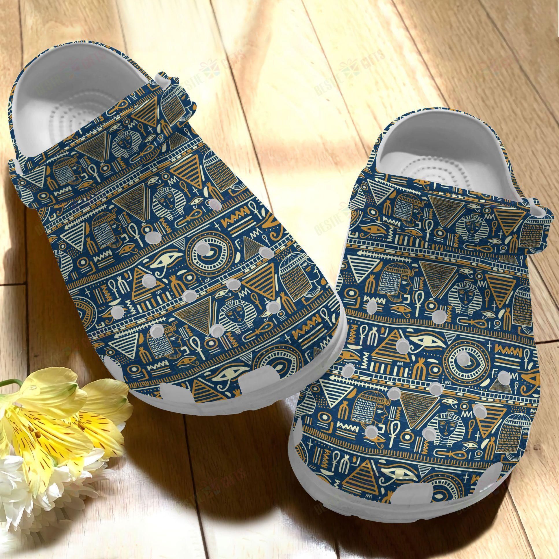 Egypt Crocs Clog Classic Clog Egypt Pattern Shoes Egypt Crocs Clog Classic Clog Egypt Pattern Shoes