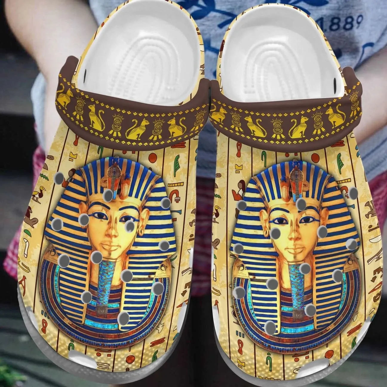 Egypt Personalized Clog Custom Crocs Comfortablefashion Style Comfortable For Women Men Kid Print 3D Golden Pharaoh Egypt Personalized Clog Custom Crocs Comfortablefashion Style Comfortable For Women Men Kid Print 3D Golden Pharaoh