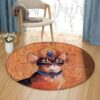 Egyptian Cat 1 Round Carpet Floor Rug Living Room Bedroom Decor Round Area Rug Carpet