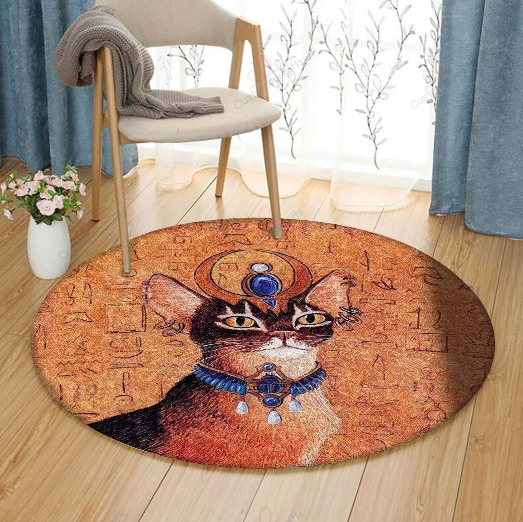 Egyptian Cat 1 Round Carpet Floor Rug Living Room Bedroom Decor Round Area Rug Carpet Egyptian Cat 1 Round Carpet Floor Rug Living Room Bedroom Decor Round Area Rug Carpet