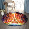 Eiffel Paris Round Carpet Floor Rug Living Room Bedroom Decor Round Area Rug Carpet