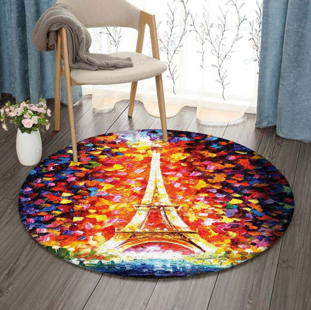 Eiffel Paris Round Carpet Floor Rug Living Room Bedroom Decor Round Area Rug Carpet Eiffel Paris Round Carpet Floor Rug Living Room Bedroom Decor Round Area Rug Carpet