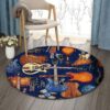 Electrical Guitar Round Carpet Floor Rug Living Room Bedroom Decor Round Area Rug Carpet