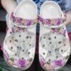 Elephant Crocs Clog Classic Clog Whitesole Elephant And Flowers Shoes