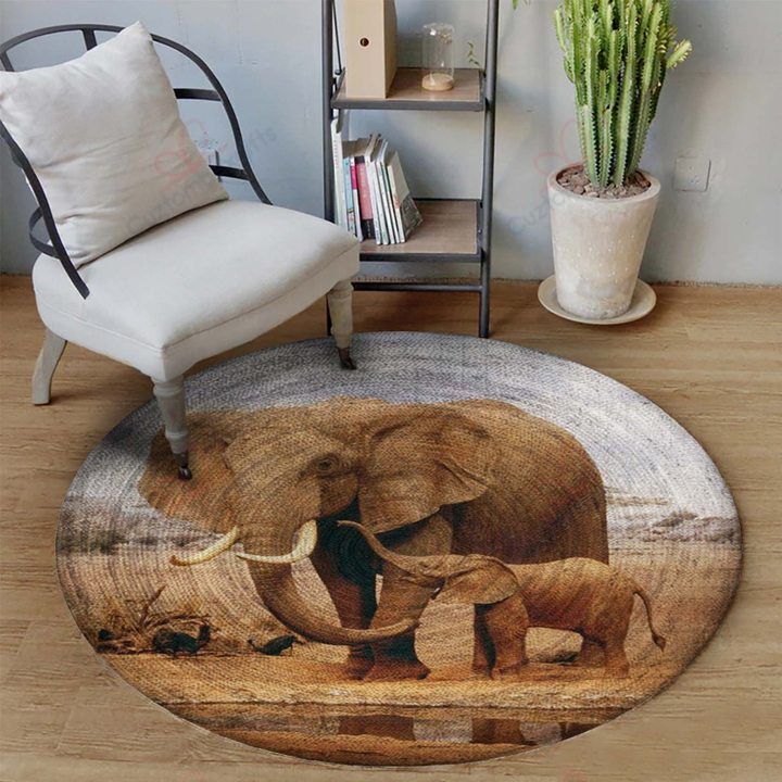 Elephant Lovely Round Carpet Floor Rug Living Room Bedroom Decor Round Area Rug Carpet Elephant Lovely Round Carpet Floor Rug Living Room Bedroom Decor Round Area Rug Carpet