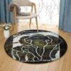 Elephant Mom And Baby Round Carpet Floor Rug Living Room Bedroom Decor Round Area Rug Carpet