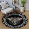 Elephant Old Pattern Round Carpet Floor Rug Living Room Bedroom Decor Round Area Rug Carpet