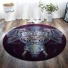 Elephant Pattern Round Carpet Floor Rug Living Room Bedroom Decor Round Area Rug Carpet