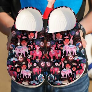 Elephant Pattern Sku 927 Crocs Crocband Clog Comfortable For Mens Womens Classic Clog Water Shoes