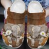 Elephant Personalize Clog Custom Crocs Fashionstyle Comfortable For Women Men Kid Print 3D Cute Elephant With Daisy