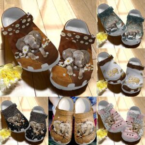 Elephant Personalize Clog Custom Crocs Fashionstyle Comfortable For Women Men Kid Print 3D Elephant Kisses
