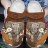 Elephant Personalize Clog Custom Crocs Fashionstyle Comfortable For Women Men Kid Print 3D Whitesole Daisy Elephant