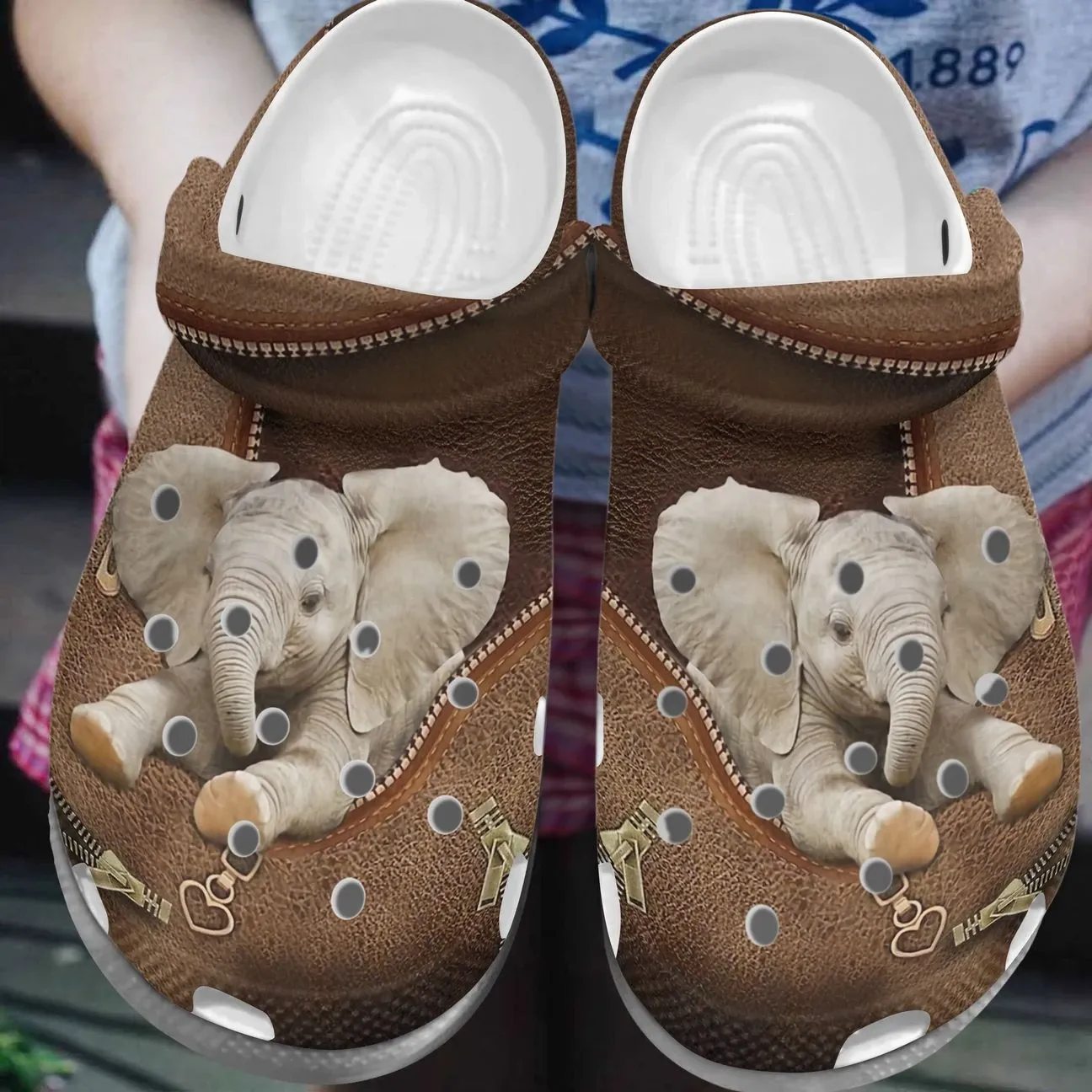 Elephant Personalized Clog Custom Crocs Comfortablefashion Style Comfortable For Women Men Kid Print 3D Baby Elephant With Zipper Design Elephant Personalized Clog Custom Crocs Comfortablefashion Style Comfortable For Women Men Kid Print 3D Baby Elephant With Zipper Design