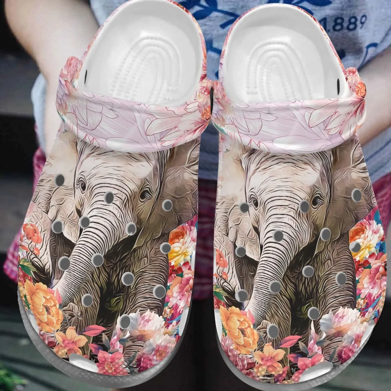 Elephant Personalized Clog Custom Crocs Comfortablefashion Style Comfortable For Women Men Kid Print 3D Flowery Elephant Personalized Clog Custom Crocs Comfortablefashion Style Comfortable For Women Men Kid Print 3D Flowery