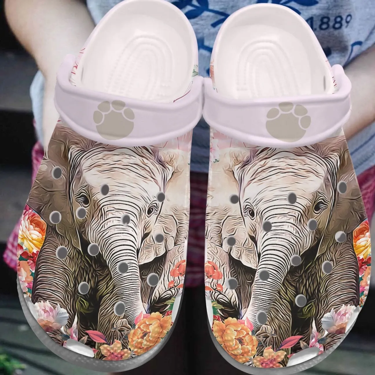 Elephant Personalized Clog Custom Crocs Comfortablefashion Style Comfortable For Women Men Kid Print 3D Little Elephant In Flower Forest Elephant Personalized Clog Custom Crocs Comfortablefashion Style Comfortable For Women Men Kid Print 3D Little Elephant In Flower Forest
