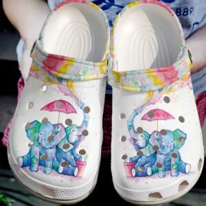 Elephant Splashing Sku 928 Crocs Crocband Clog Comfortable For Mens Womens Classic Clog Water Shoes