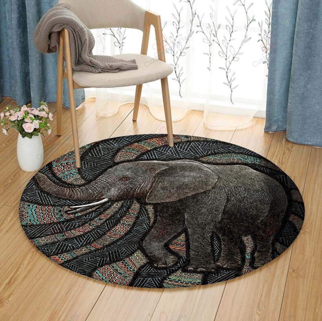 Elephant Zen Round Carpet Floor Rug Living Room Bedroom Decor Round Area Rug Carpet Elephant Zen Round Carpet Floor Rug Living Room Bedroom Decor Round Area Rug Carpet