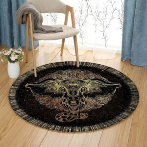 Elephent Round Carpet Floor Rug Living Room Bedroom Decor Round Area Rug Carpet