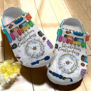 Embroidery Personalize Clog Custom Crocs Fashionstyle Comfortable For Women Men Kid Print 3D Love Embroidery