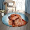 English Cocker Spaniel Round Carpet Floor Rug Living Room Bedroom Decor Round Area Rug Carpet