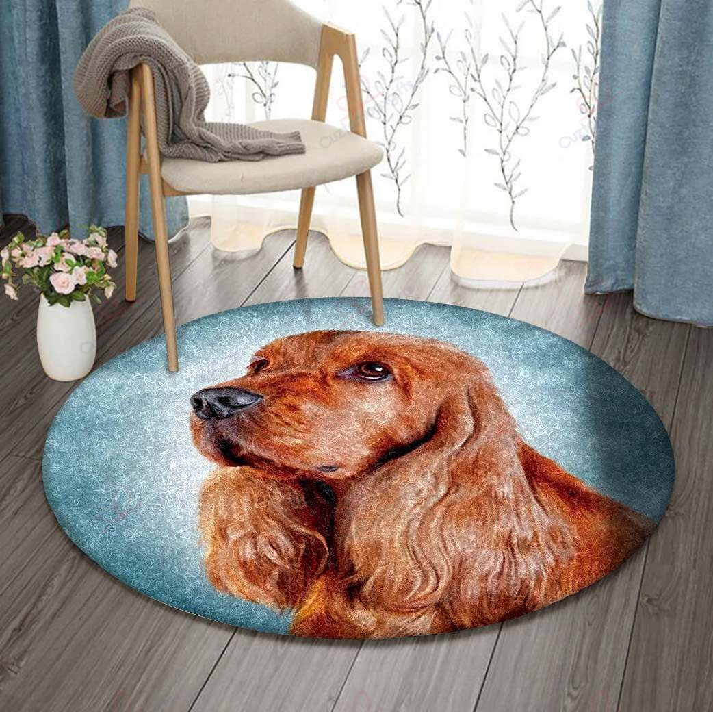 English Cocker Spaniel Round Carpet Floor Rug Living Room Bedroom Decor Round Area Rug Carpet English Cocker Spaniel Round Carpet Floor Rug Living Room Bedroom Decor Round Area Rug Carpet
