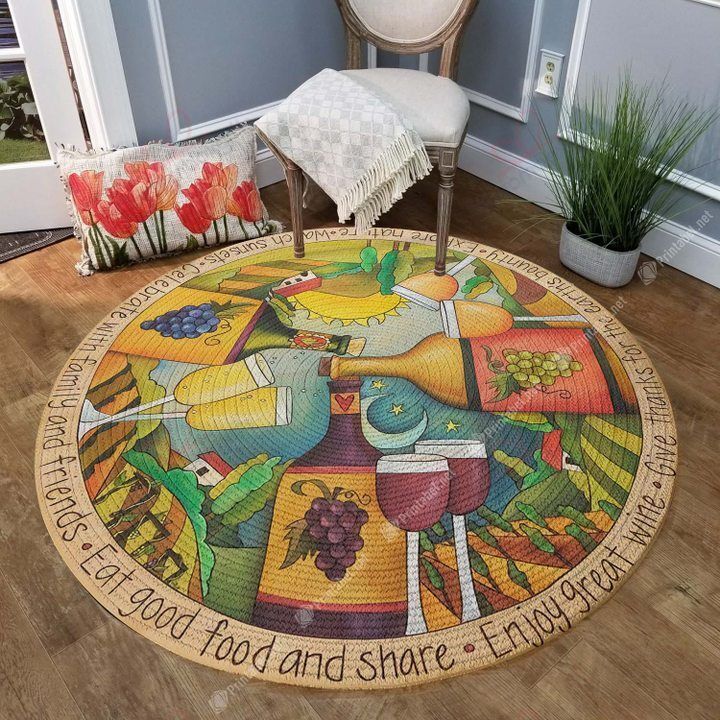 Enjoy Great Wine Round Carpet Floor Rug Living Room Bedroom Decor Round Area Rug Carpet Enjoy Great Wine Round Carpet Floor Rug Living Room Bedroom Decor Round Area Rug Carpet
