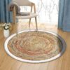Ethnic Geometric Floral Flower Round Carpet Floor Rug Living Room Bedroom Decor Round Area Rug Carpet