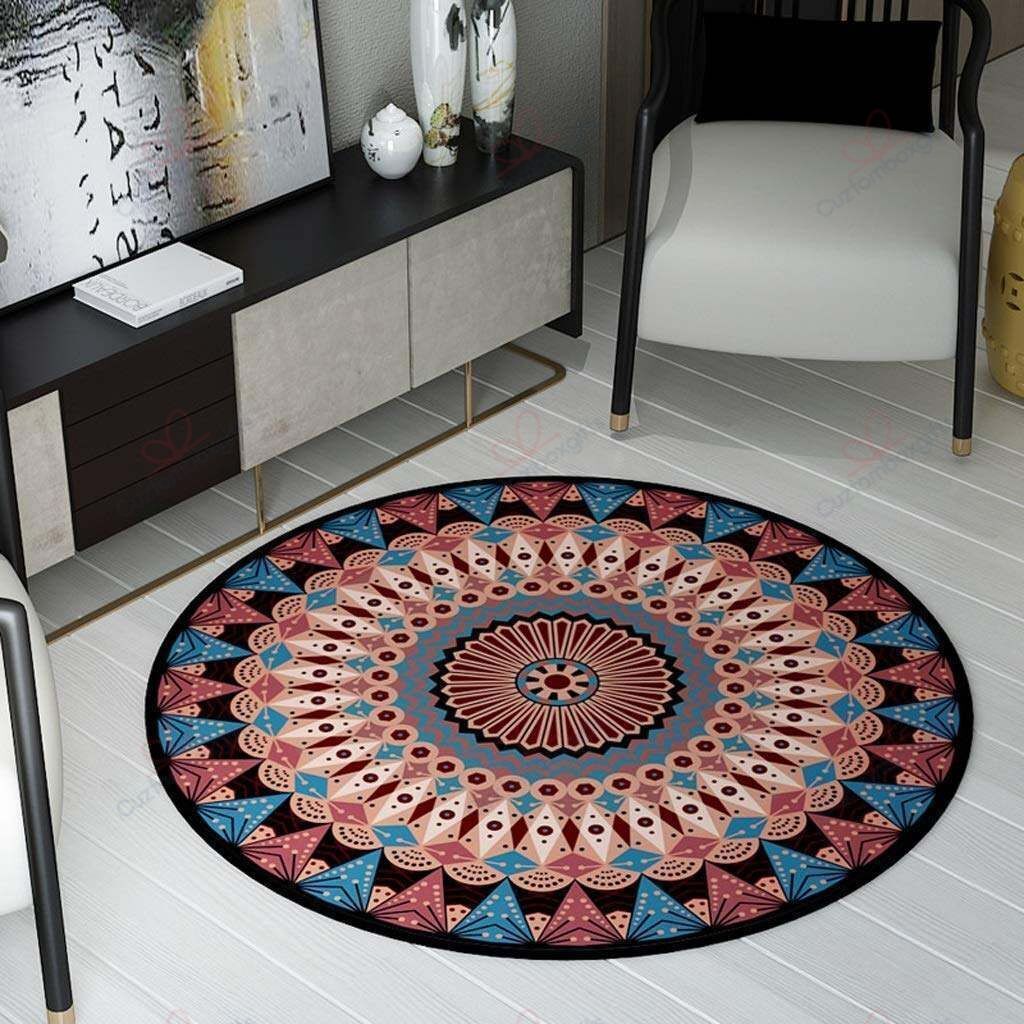 Ethnic Round Carpet Floor Rug Living Room Bedroom Decor Round Area Rug Carpet Ethnic Round Carpet Floor Rug Living Room Bedroom Decor Round Area Rug Carpet
