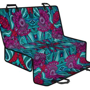 Ethnic Teal Bohemian Pattern Print Pet Car Back Seat Cover - 9f45292dd825