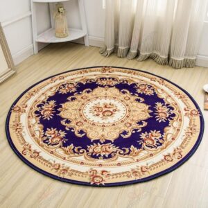 European Style Floral Round Carpet Floor Rug Living Room Bedroom Decor Round Area Rug Carpet