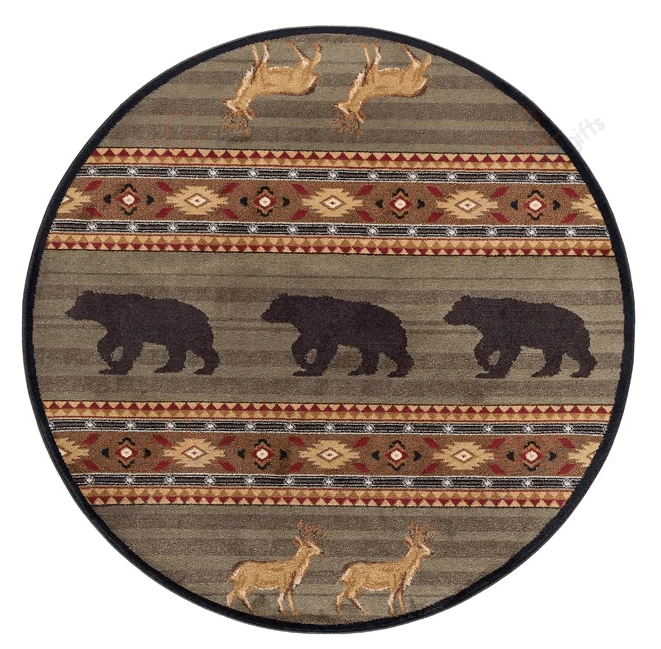 Expedition Wildlife Novelty Lodge Round Carpet Floor Rug Living Room Bedroom Decor Round Area Rug Carpet Expedition Wildlife Novelty Lodge Round Carpet Floor Rug Living Room Bedroom Decor Round Area Rug Carpet