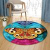 Eye Butterfly Round Carpet Floor Rug Living Room Bedroom Decor Round Area Rug Carpet