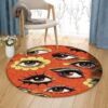 Eyes Makeup Round Carpet Floor Rug Living Room Bedroom Decor Round Area Rug Carpet
