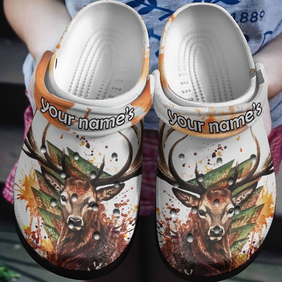 Face Deer Painting Crocs Clog Shoes Crocbland Clog Birthday Gifts For Man Woman Face Deer Painting Crocs Clog Shoes Crocbland Clog Birthday Gifts For Man Woman