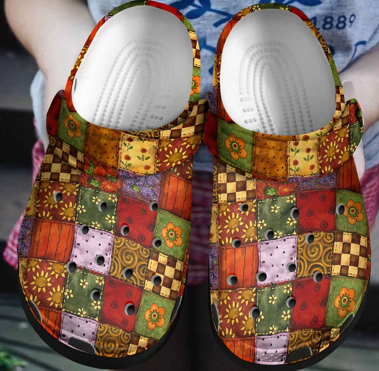 Fall Quilt Personalized Clog Custom Crocs Comfortablefashion Style Comfortable For Women Men Kid Print 3D Fall Quilt Personalized Clog Custom Crocs Comfortablefashion Style Comfortable For Women Men Kid Print 3D