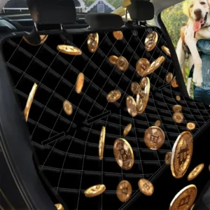 Falling Bitcoin Pattern Print Car Back Seat Cover Dog Car Seat Covers - 6de8082beb41