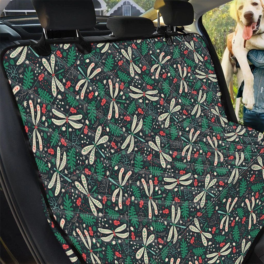 Falling Snow Christmas Floral Dragonfly Car Back Seat Cover Dog Car Seat Covers - 43161d53a1ad Falling Snow Christmas Floral Dragonfly Car Back Seat Cover Dog Car Seat Covers - 43161d53a1ad