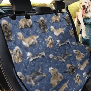 Falling Snow Winter Dandie Dinmont Terrier Car Back Seat Cover Dog Car Seat Covers - a1094021eeaa