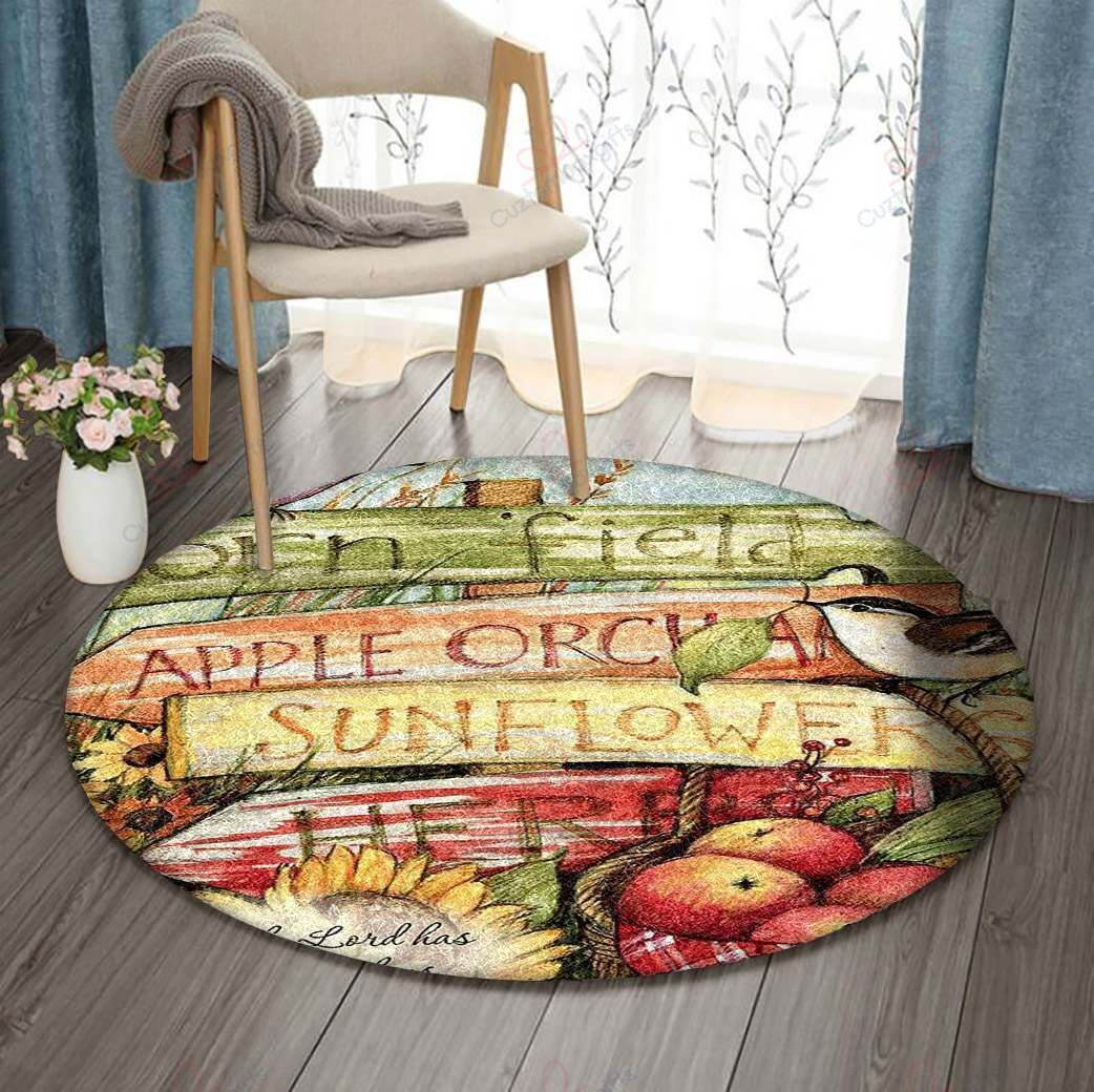 Farm Bird Harvest Sunflower Corn Round Carpet Floor Rug Living Room Bedroom Decor Round Area Rug Carpet Farm Bird Harvest Sunflower Corn Round Carpet Floor Rug Living Room Bedroom Decor Round Area Rug Carpet