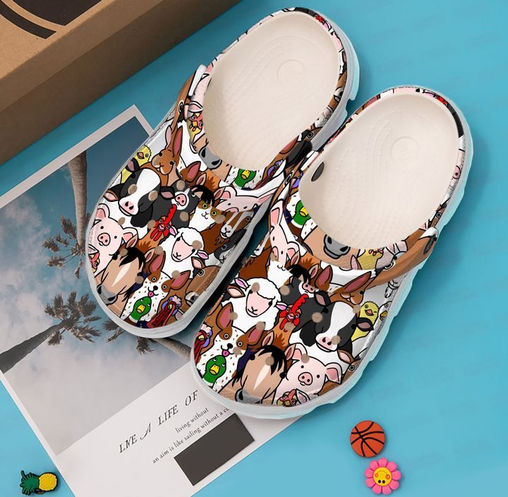 Farmer Farm Animals Faces Sku 963 Crocs Crocband Clog Comfortable For Mens Womens Classic Clog Water Shoes Farmer Farm Animals Faces Sku 963 Crocs Crocband Clog Comfortable For Mens Womens Classic Clog Water Shoes