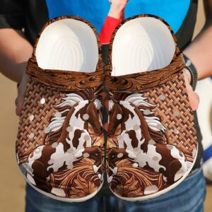 Farmer Horse Wood Sku 1436 Crocs Crocband Clog Comfortable For Mens Womens Classic Clog Water Shoes