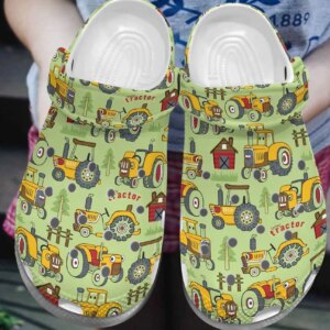 Farmer Personalize Clog Custom Crocs Fashionstyle Comfortable For Women Men Kid Print 3D Whitesole Tractor